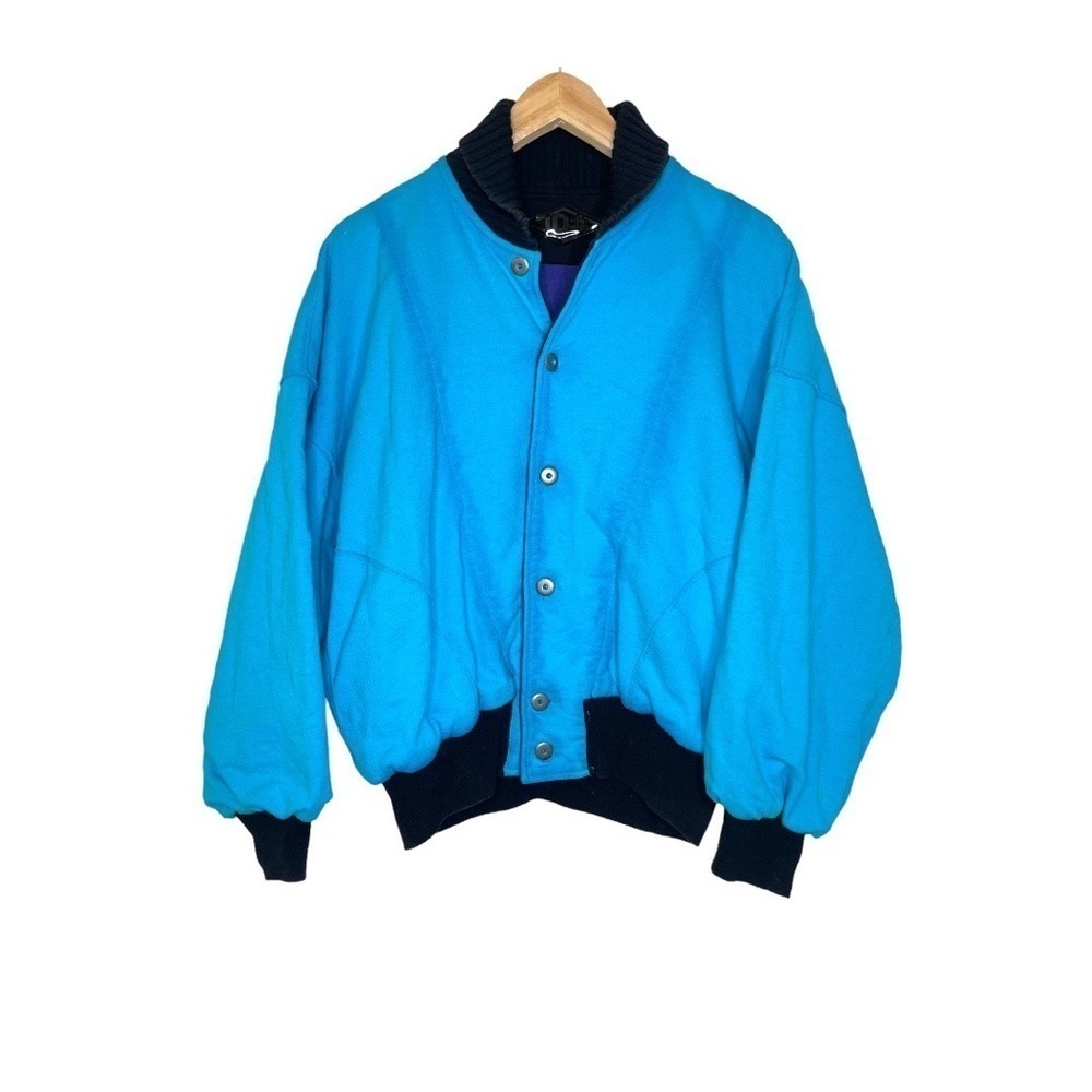 Vtg 80’s 90’s Color Block Reversible Bomber Jacke… - image 2